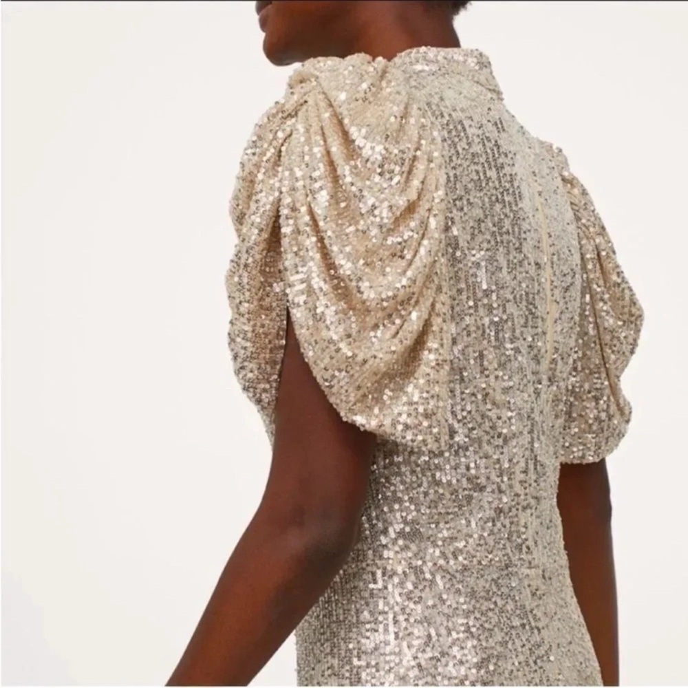 H&M Limited Edition Party Sequined Puff-Sleeved Dress NWT - Picture 2 of 3